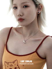 1ST XULIE "Graffit Kitten & Puppy" Necklace in 925 Sterling Silver - Clasp Detail