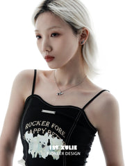 1ST XULIE "Graffit Kitten & Puppy" Necklace in 925 Sterling Silver - Lifestyle Shot