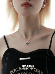 1ST XULIE "Graffit Kitten & Puppy" Necklace in 925 Sterling Silver - Product View