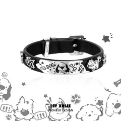 1ST XULIE "Graffiti Puppy" Leather Charm Bracelet in Platinum Plated Finish - Packaging View