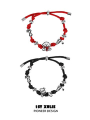 1ST XULIE "Graffiti Puppy" Rope Charm Bracelet in Platinum Plated Brass - Lifestyle Shot