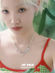 1ST XULIE Jewelry "Cuties' Appleland" Green Apple Pendant Necklace - Lifestyle Shot