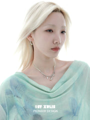 1ST XULIE Jewelry "Cuties' Appleland" Green Apple Pendant Necklace - Side View