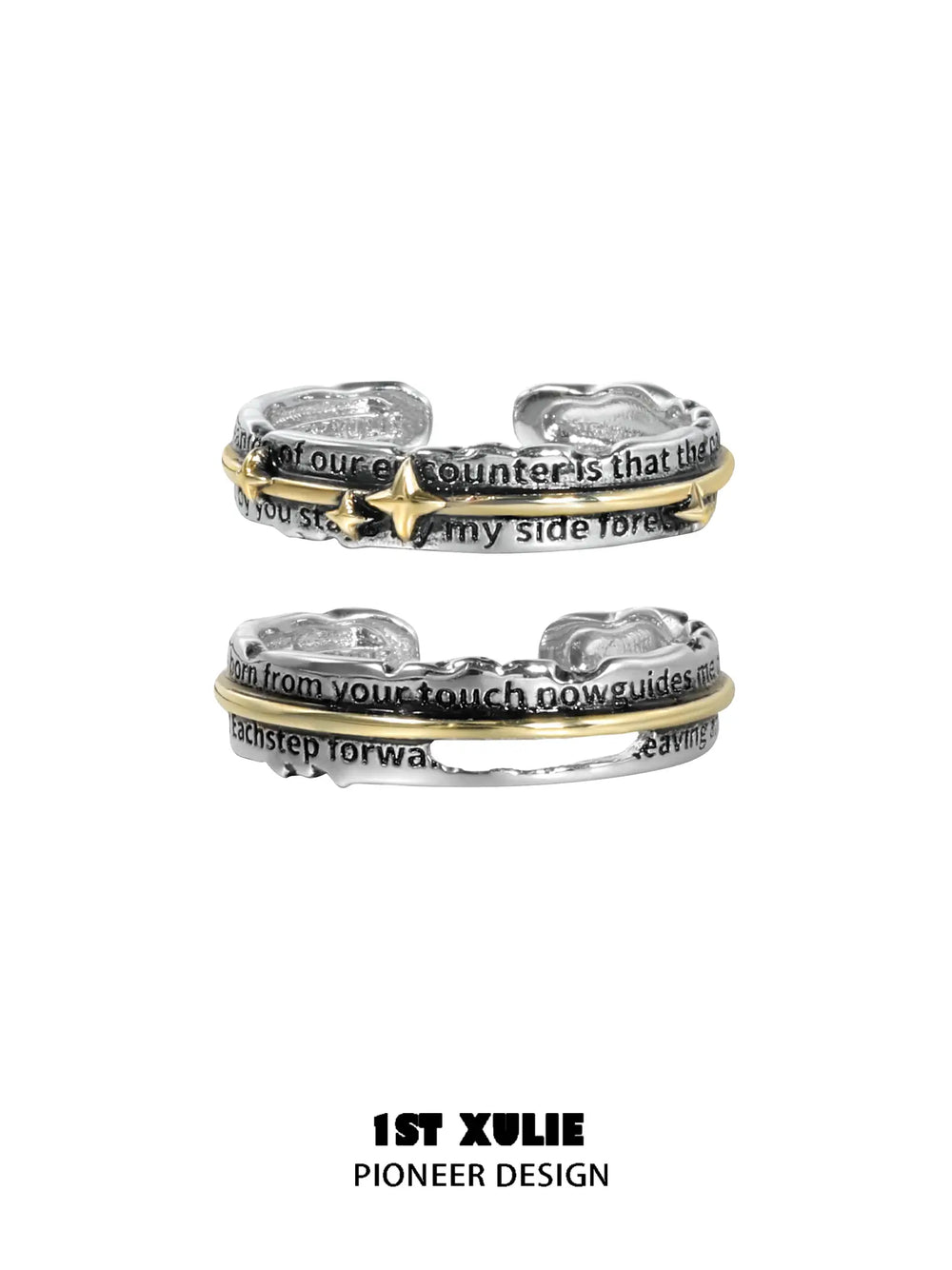 1ST XULIE Jewelry "Immortal Lover" Guiding Light Starburst Ring in 925 Sterling Silver - Angle 1