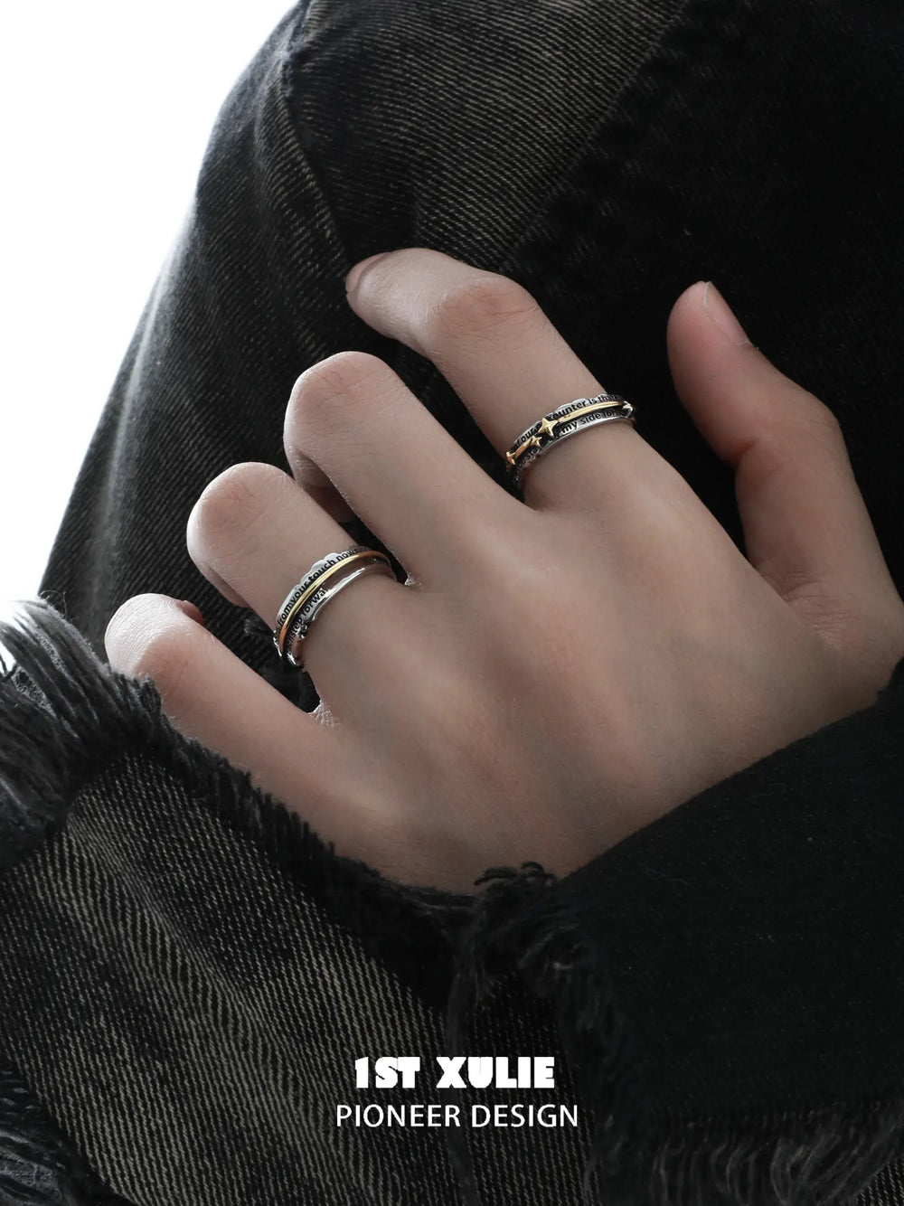 1ST XULIE Jewelry "Immortal Lover" Guiding Light Starburst Ring in 925 Sterling Silver - Side View