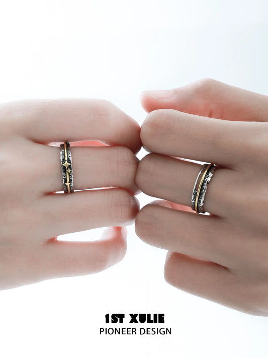 1ST XULIE Jewelry "Immortal Lover" Guiding Light Starburst Ring in 925 Sterling Silver - Texture Detail