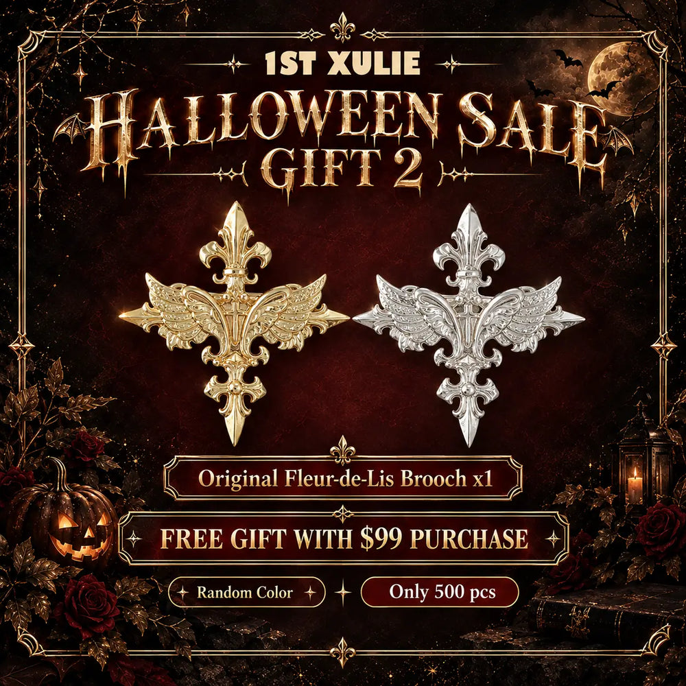 Halloween Sale Gift 2: one original Fleur-de-Lis brooch free with a $99 purchase; random color; 500 pieces.