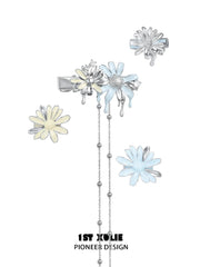 1ST XULIE Jewelry "DAISY" Hand-Painted Daisy Hair Cuff in Enamel - Angle View 1