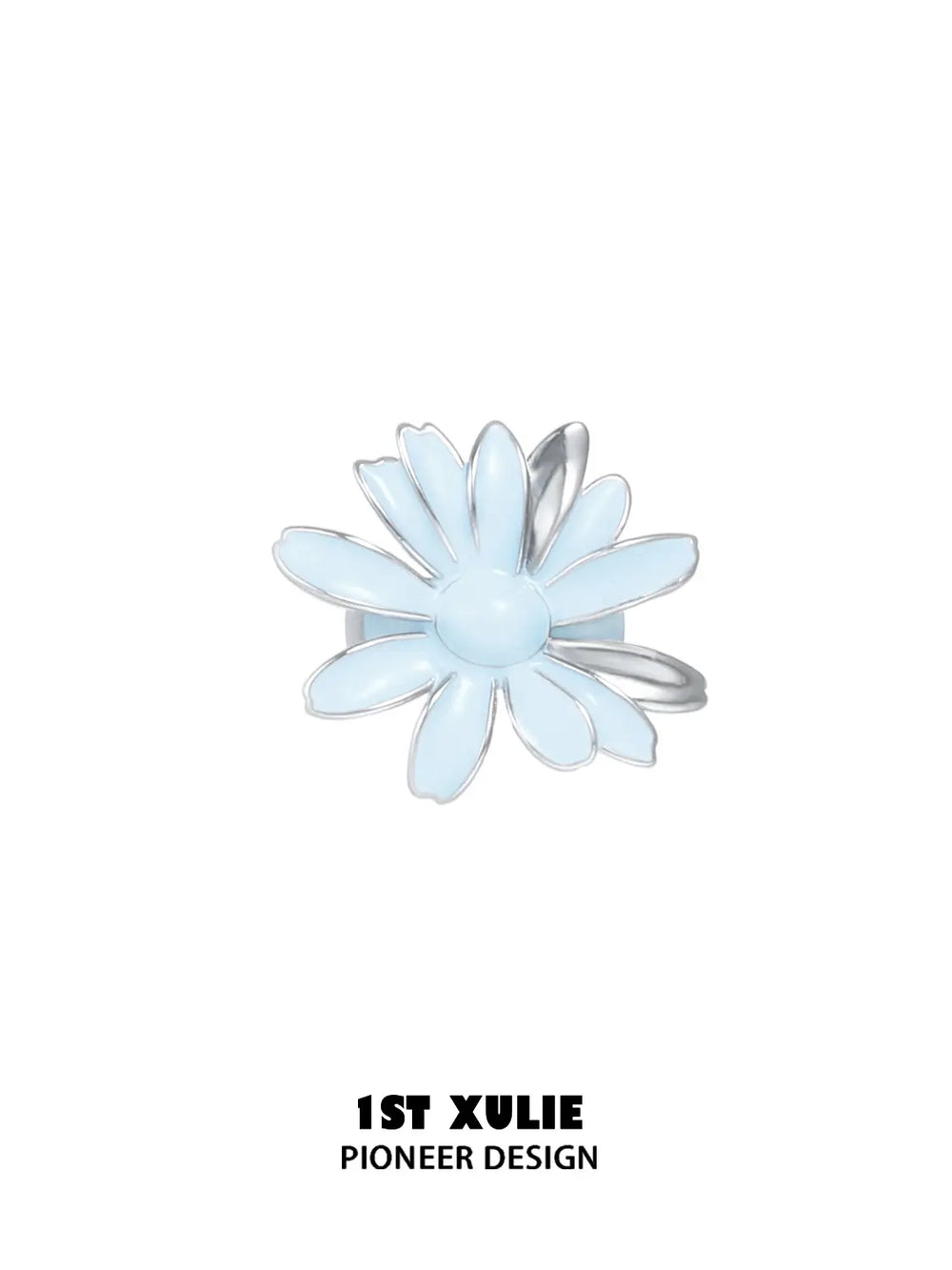 1ST XULIE Jewelry "DAISY" Hand-Painted Daisy Hair Cuff in Enamel - Back View