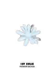 1ST XULIE Jewelry "DAISY" Hand-Painted Daisy Hair Cuff in Enamel - Back View