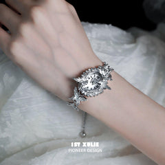 1ST XULIE "Immortal Lover" Iced Out Moissanite Watch Bracelet in Platinum Plated - Back View