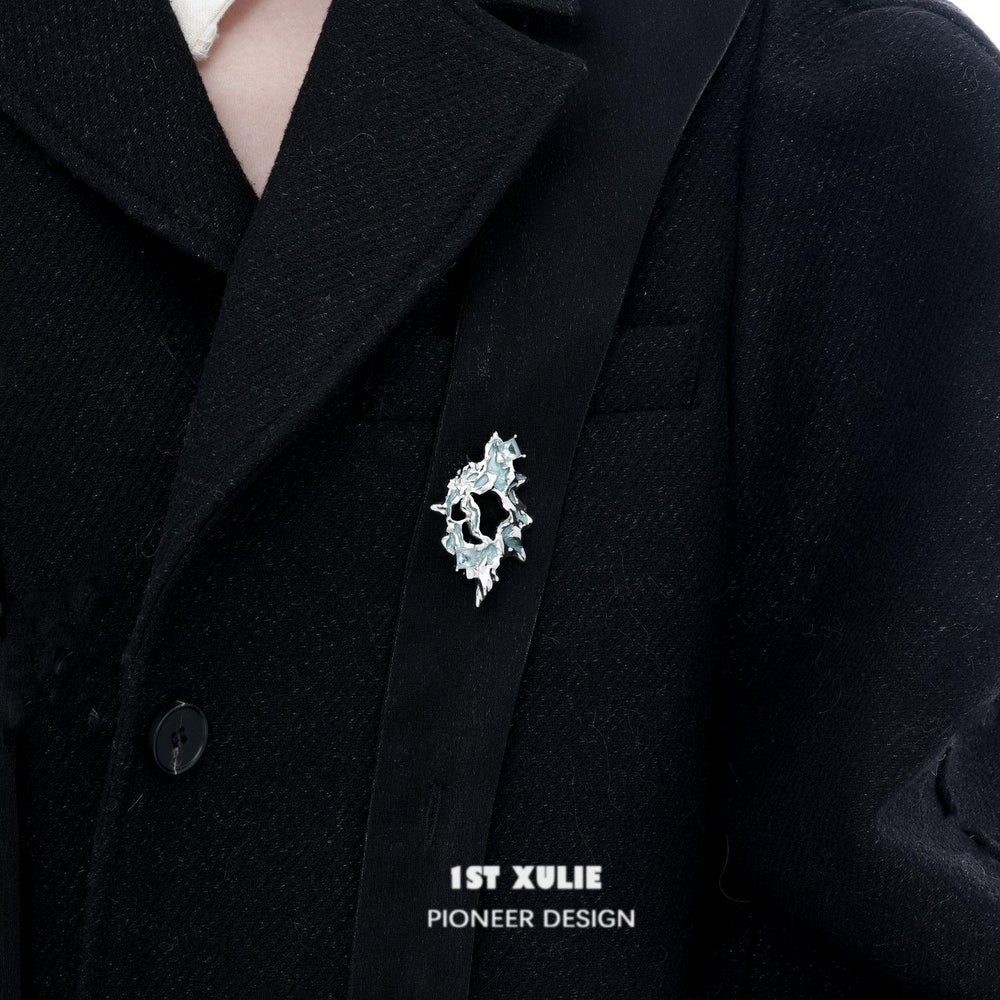 1ST XULIE "Frozen Serpent Girl" Intricate Serpent Queen Brooch in Platinum Plated - Side View