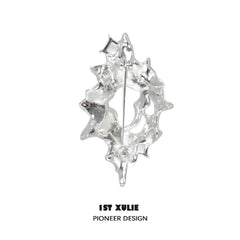 1ST XULIE "Frozen Serpent Girl" Intricate Serpent Queen Brooch in Platinum Plated - Back View