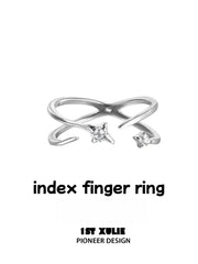 1ST XULIE "Silver Angel" Irregular Twisted Adjustable Stacking Ring Set in 925 Sterling Silver - Lifestyle Shot