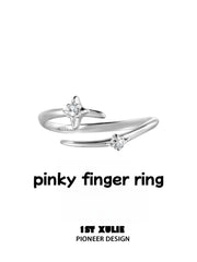 1ST XULIE "Silver Angel" Irregular Twisted Adjustable Stacking Ring Set in 925 Sterling Silver - On Model Style Shot