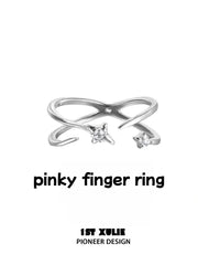 1ST XULIE "Silver Angel" Irregular Twisted Adjustable Stacking Ring Set in 925 Sterling Silver - Packaging View
