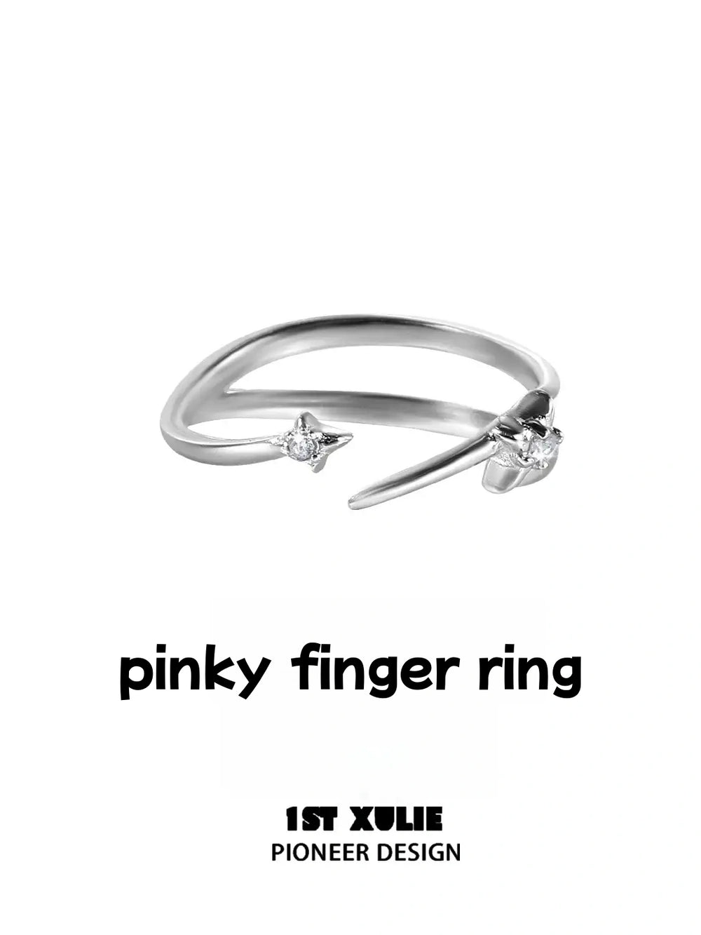 1ST XULIE "Silver Angel" Irregular Twisted Adjustable Stacking Ring Set in 925 Sterling Silver - Size Comparison