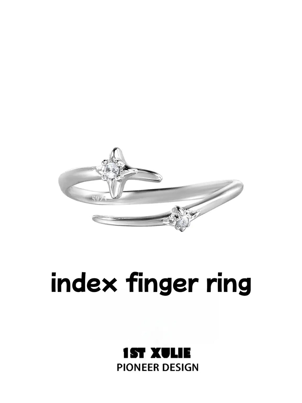 1ST XULIE "Silver Angel" Irregular Twisted Adjustable Stacking Ring Set in 925 Sterling Silver - Texture Detail