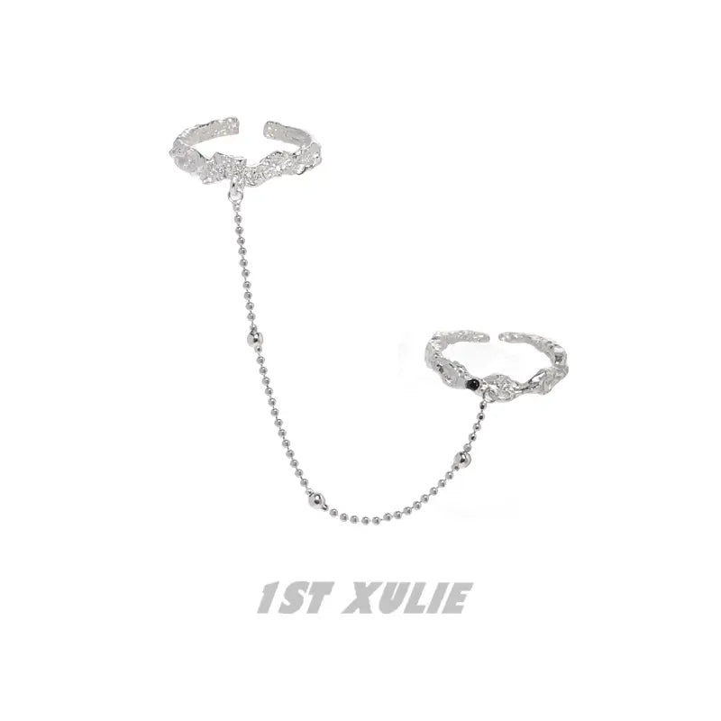 1ST XULIE "Daybreak" Dark Style Irregular Zirconia Statement Ring in 925 Sterling Silver - Lifestyle Shot