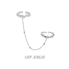 1ST XULIE "Daybreak" Dark Style Irregular Zirconia Statement Ring in 925 Sterling Silver - Lifestyle Shot