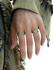 1ST XULIE "Immortal Lover" Jigsaw Puzzle Adjustable Open Ring in 925 Sterling Silver - Detail Shot