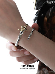 1ST XULIE Jewelry "Knight's Oath" Knight's Sword Adjustable Cuff Bracelet in 18K Gold Plated Brass - Packaging View