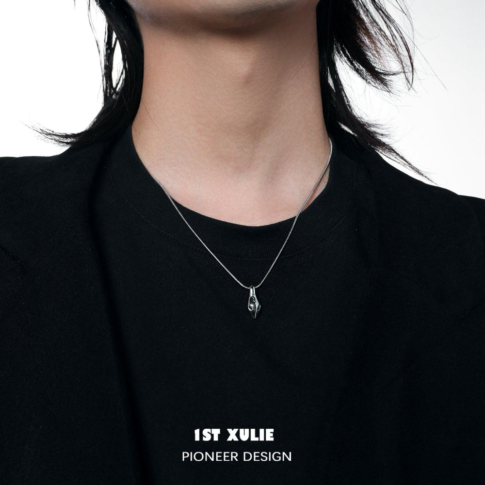 1ST XULIE "Slytherin House" Layered Intertwined Serpent Necklaces in Platinum Plated - Angle View