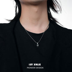 1ST XULIE "Slytherin House" Layered Intertwined Serpent Necklaces in Platinum Plated - Angle View