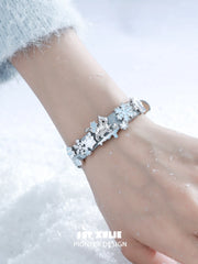1ST XULIE Jewelry "Snowy Cuties" Leather Cat & Pony Buckle Bracelet in Brass - Detail Shot00