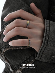 1ST XULIE Jewelry "Immortal Lover" Two-Tone Love Letter Adjustable Pinky Ring in 925 Sterling Silver - Packaging View