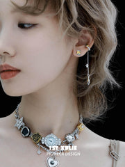 1ST XULIE "Immortal Lover" Dainty Love Letter Stud Earrings in 925 Sterling Silver - Pair View