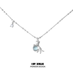 1ST XULIE "Lucky Cat" Crystal Choker Necklace in 925 Sterling Silver - Packaging View