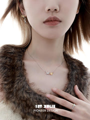 1ST XULIE "Lucky Cat" Dainty Lucky Cat Pendant Choker in 925 Sterling Silver - Detail Shot