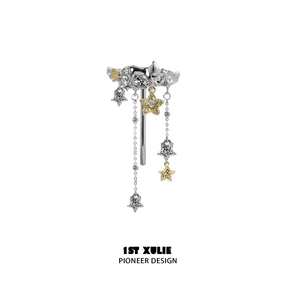 1ST XULIE "Cat's Gaze" Artistic Lucky Cat Walnut Hair Clips in 18K Gold Plated Brass - Texture Detail