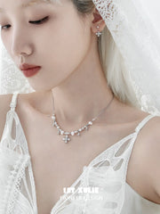 1ST XULIE "Tears of Mermaid" Dainty Mermaid's Tear Mother-of-Pearl Pendant Necklace in 925 Sterling Silver - Detail Shot