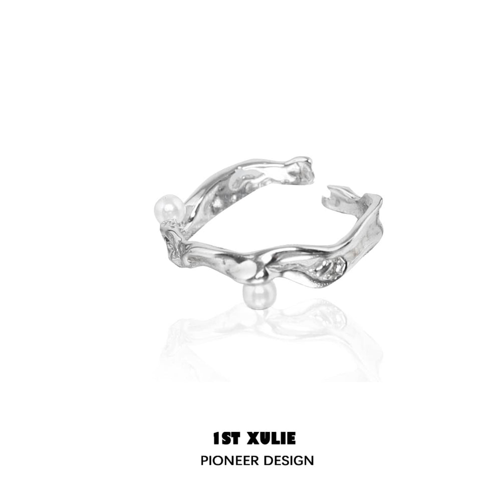 1ST XULIE "Tears of Mermaid" Minimalist Mermaid Tear Pearl Ring in 925 Sterling Silver - Lifestyle Shot
