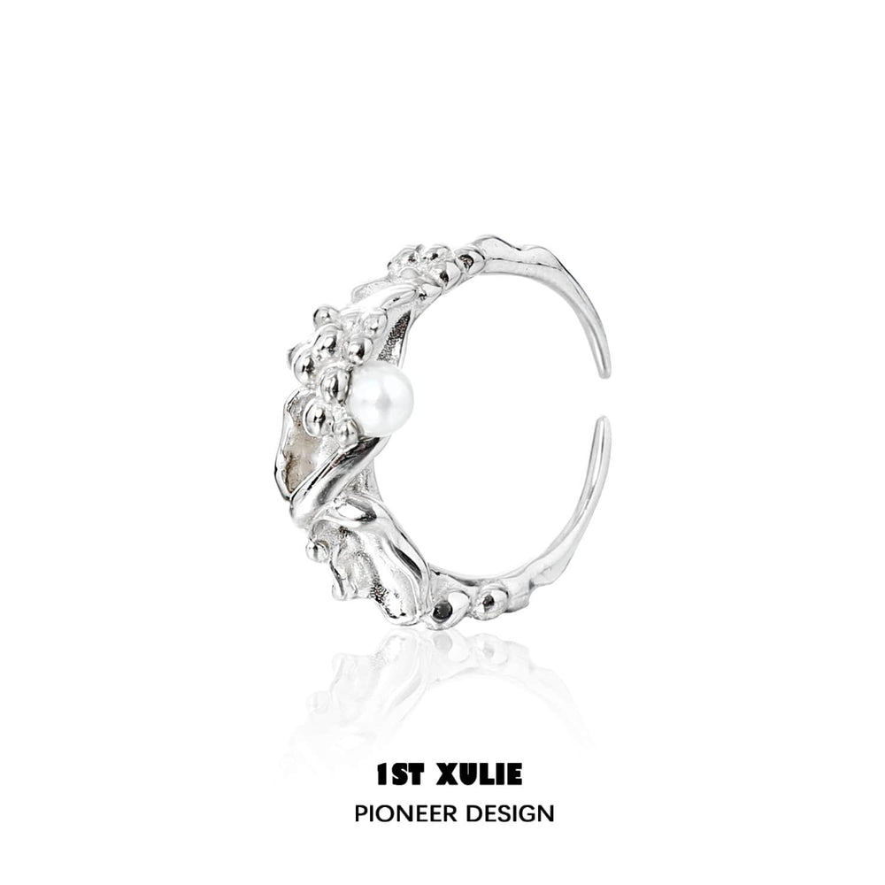 1ST XULIE "Tears of Mermaid" Minimalist Mermaid Tear Pearl Ring in 925 Sterling Silver - Size Comparison of Type A and B