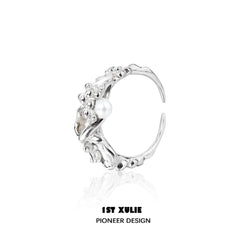 1ST XULIE "Tears of Mermaid" Minimalist Mermaid Tear Pearl Ring in 925 Sterling Silver - Size Comparison of Type A and B