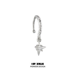 1ST XULIE "Silver Angel" Minimalist Angel Lip Cuff in 925 Sterling Silver - Side View