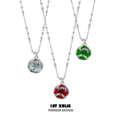 1ST XULIE "Snake Bite" Minimalist Energy Crystal Pendant Necklace in 925 Sterling Silver - Product View