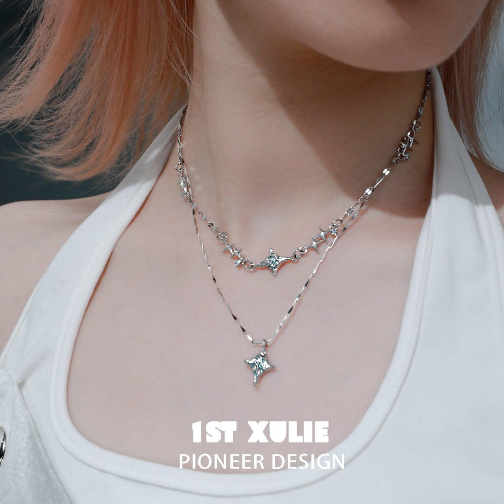 1ST XULIE "Starry Night" Minimalist Pendant Necklace in 925 Sterling Silver - Product View