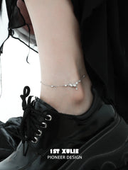 1ST XULIE "Silver Angel" Minimalist Stone-Inspired Choker Necklace in 925 Sterling Silver - Detail Shot