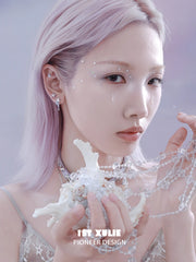 1ST XULIE "ATLANTIS" Mismatched Starfish & Conch Stud Earrings in 925 Sterling Silver - Texture Detail