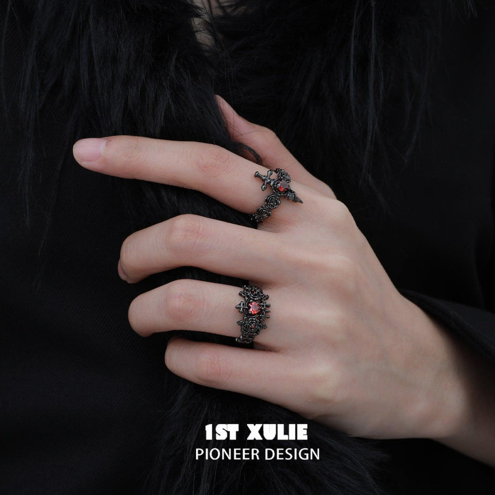 1ST XULIE "Forbidden Love" Modern Forbidden Love Open Ring in 24K Gold Plated 925 Sterling Silver - On Model