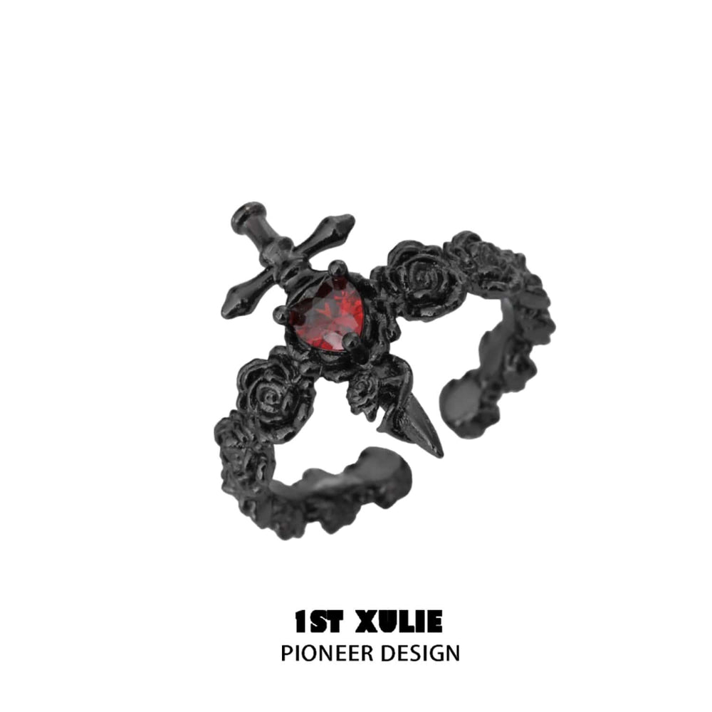 1ST XULIE "Forbidden Love" Modern Forbidden Love Open Ring in 24K Gold Plated 925 Sterling Silver - Texture Detail