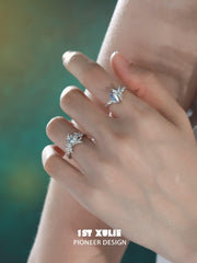 1ST XULIE "Blue Sky" Mystical Statement Opal Genie Ring in 925 Sterling Silver - On Model
