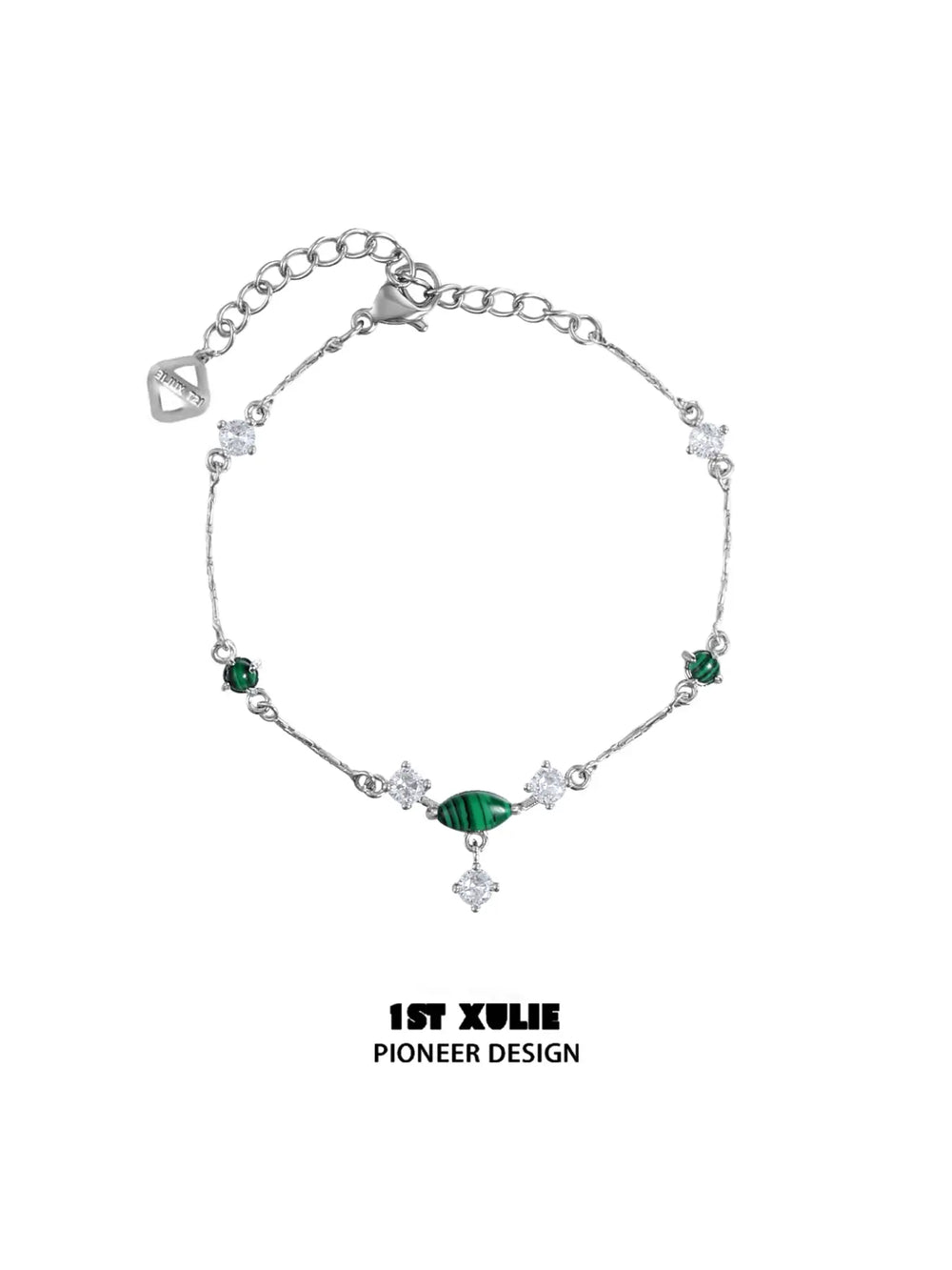 1ST XULIE Jewelry "Stone Age" Natural Stone Bracelet in Brass - Angle View