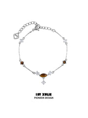 1ST XULIE Jewelry "Stone Age" Natural Stone Bracelet in Brass - Clasp Detail