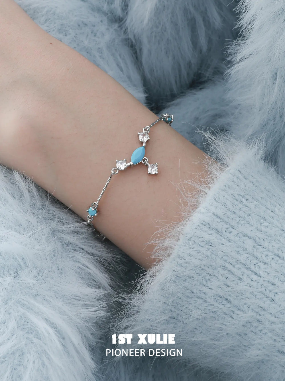 1ST XULIE Jewelry "Stone Age" Natural Stone Bracelet in Brass - Color Options