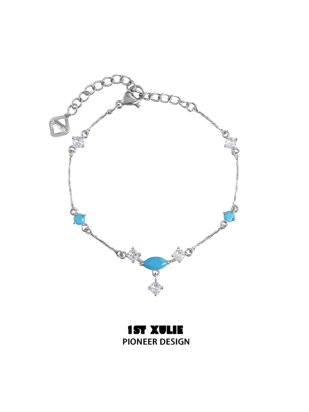 1ST XULIE Jewelry "Stone Age" Natural Stone Bracelet in Brass - Lifestyle Shot